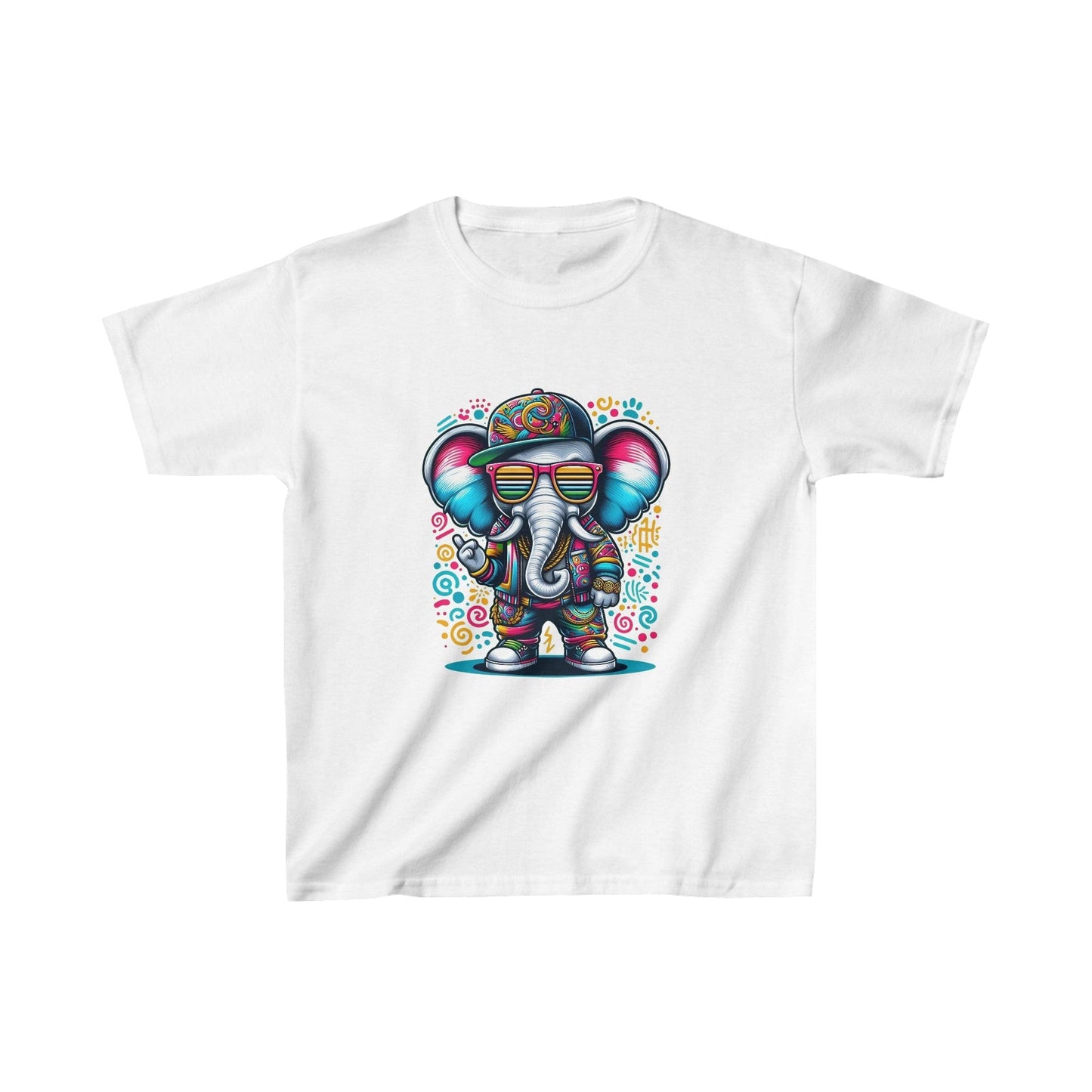 Printify Kids clothes XS / White Kids Hip-Hop Elephant Tshirt