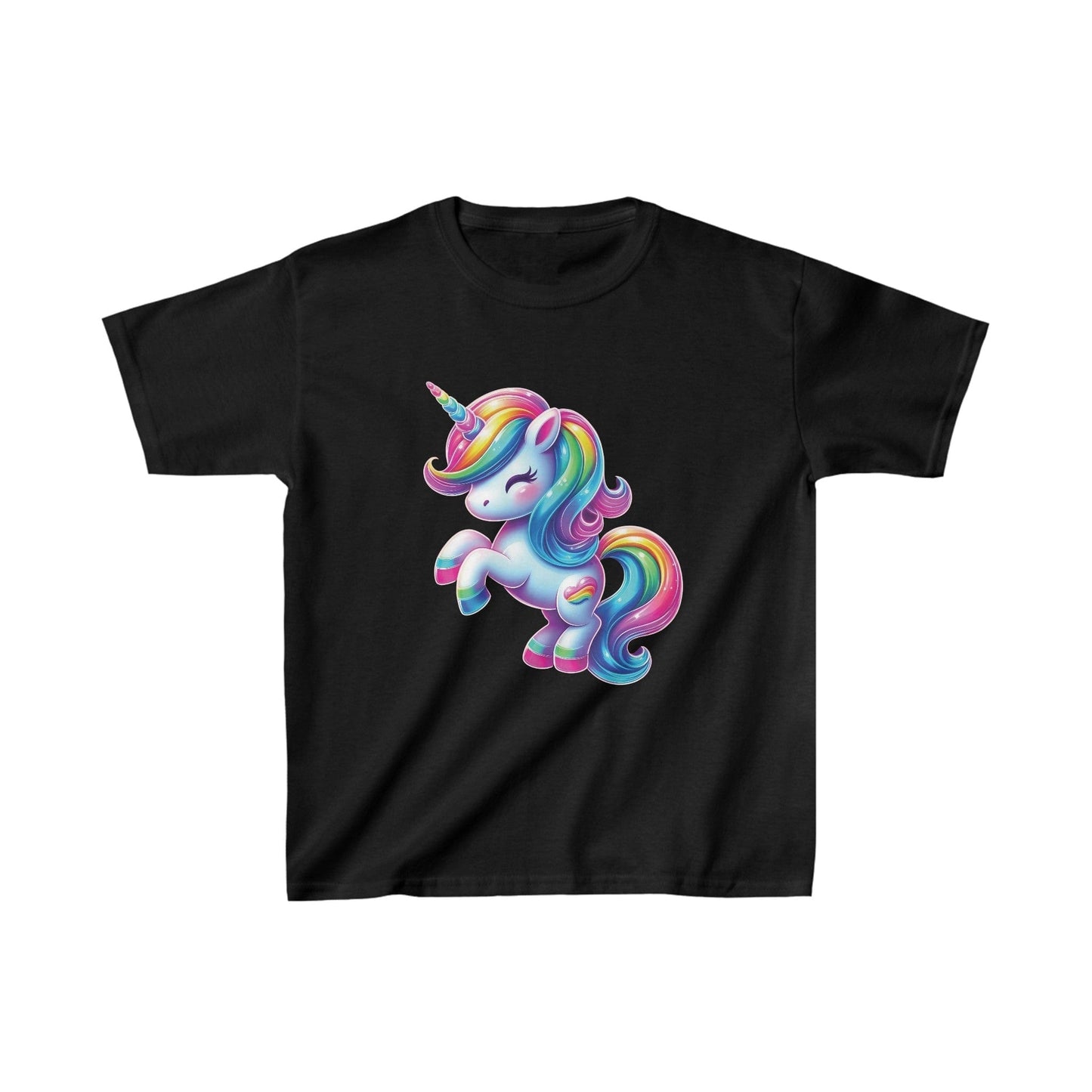 Printify Kids clothes XS / Black Kids Rainbow Dream Unicorn Tshirt