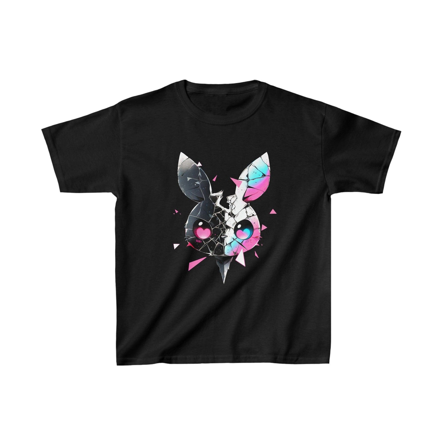Printify Kids clothes XS / Black Kids Shattered Bunny Tshirt
