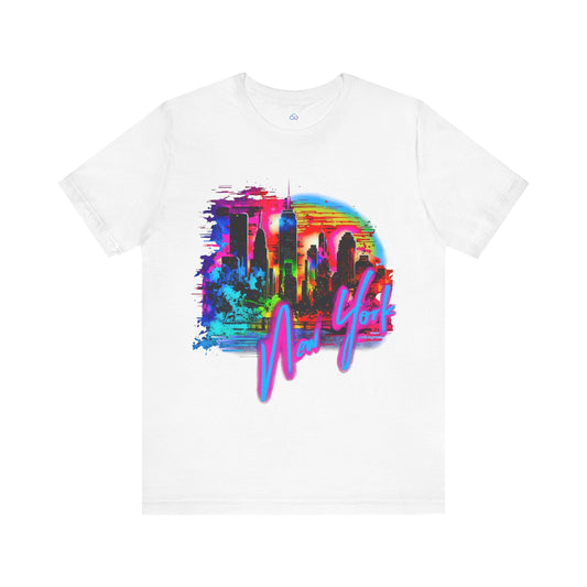 Printify T-Shirt White / S New York Cityscape Cloud Tshirt